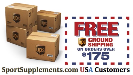 Free USA UPS Shipping for Discount Sport Nutrition Customers