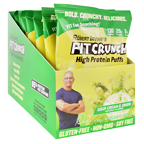 Fit Crunch Bars High Protein Puffs - Sour Cream and Onion - 8 ea