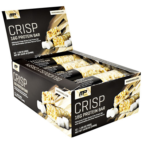 MusclePharm Combat Series Crisp Protein Bar - Marshmallow - 12 ea