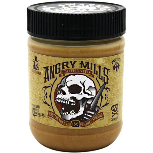 Sinister Labs Caffeinated Angry Mills Peanut Spread - Wicked White Chocolate - 12 oz