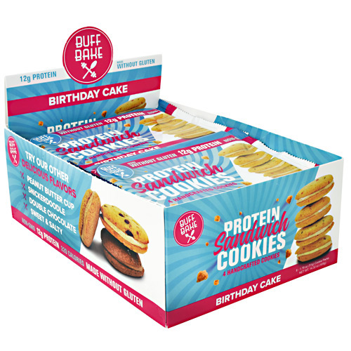 Buff Bake Protein Sandwich Cookies - Birthday Cake - 8 ea