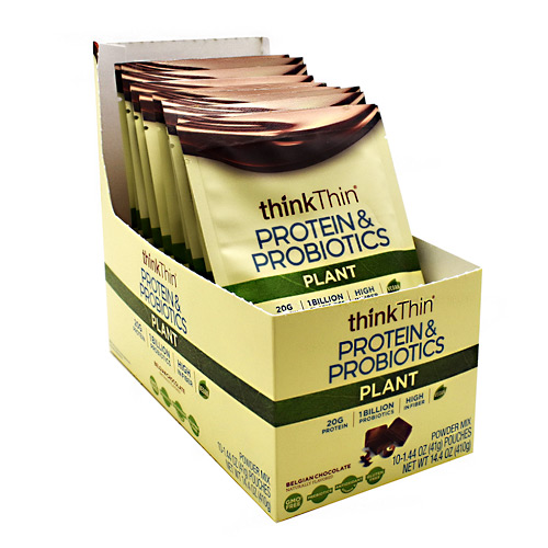 Think Products Plant Protein & Probiotics - Belgian Chocolate - 10 ea