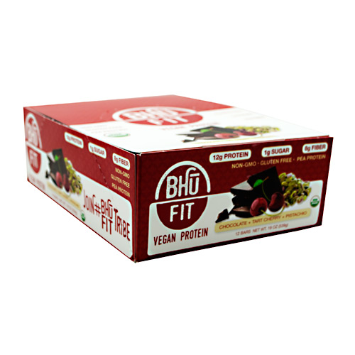 Bhu Foods BHU FIT BHU Fit Vegan Protein - Chocolate Tart Cherry Pistachio - 12 ea