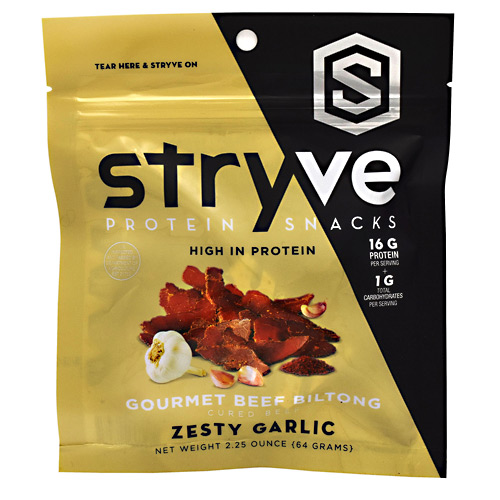 Stryve Foods Protein Snacks Gourmet Beef Biltong - Zesty Garlic - 2.25 oz