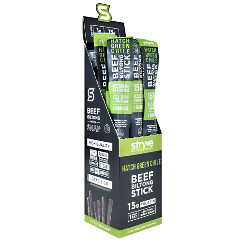 Stryve Foods Biltong Beef Stick - Hatch Green Chile - 12 ea