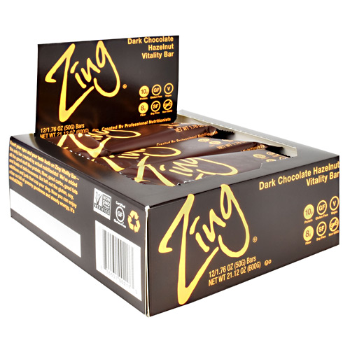 Zing Vitality Bar - Dark Chocolate Hazelnut - 12 ea