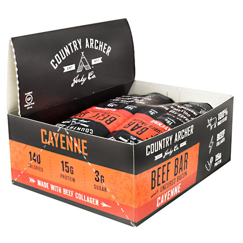Country Archer Beef Bar with Collagen - Cayenne - 12 ea
