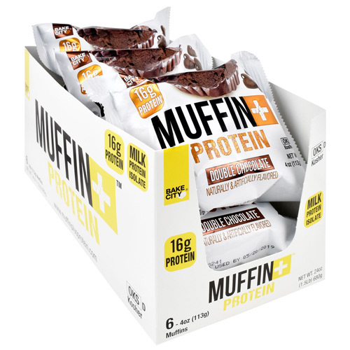 Bake City/ Protein+ Muffin+ Protein - Double Chocolate - 6 ea