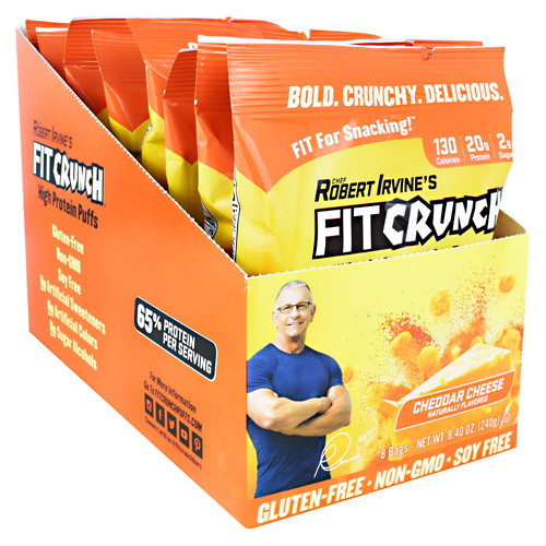 Fit Crunch Bars High Protein Puffs - Cheddar Cheese - 8 ea