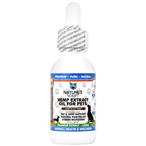 Natures Script Pets Hemp Extract Oil - Chef's Cut Beef - 125 mg