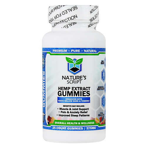 Natures Script Hemp Extract Gummies - 25 ea