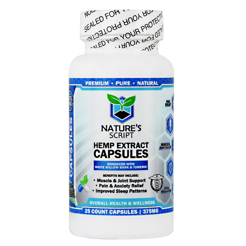 Natures Script Hemp Extract Capsules - 25 ea