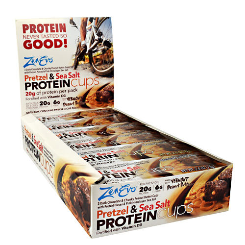 Zenevo Protein Cups - Pretzel and Sea Salt - 12 ea