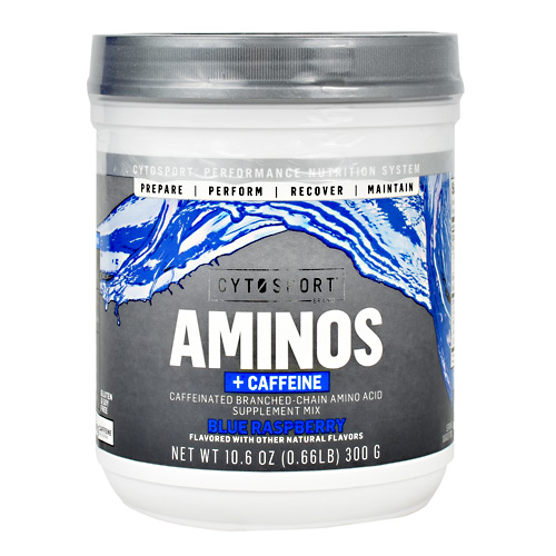 Cytosport Aminos + Caffeine - Blue Raspberry - 10.6 oz