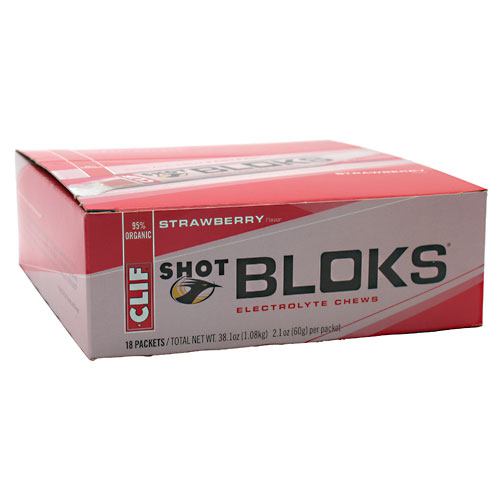 Clif Bar Shot Bloks Electrolyte Chews - Strawberry - 18 ea
