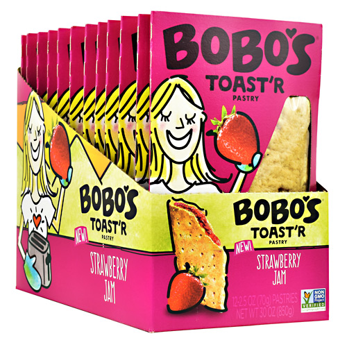 Bobos Toastr Pastry - Strawberry Jam - 12 ea