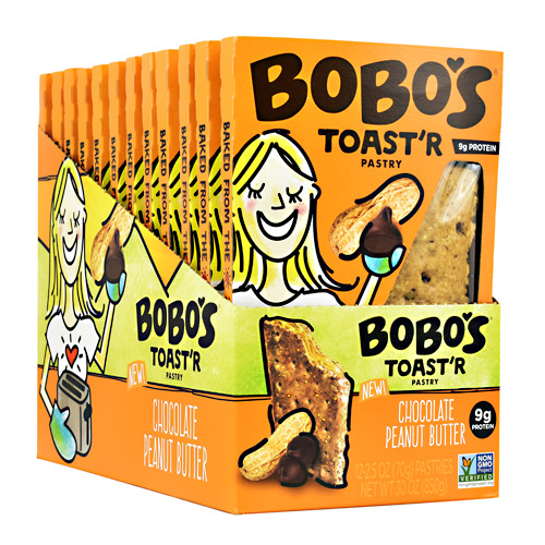 Bobos Toastr Pastry - Chocolate Peanut Butter - 12 ea