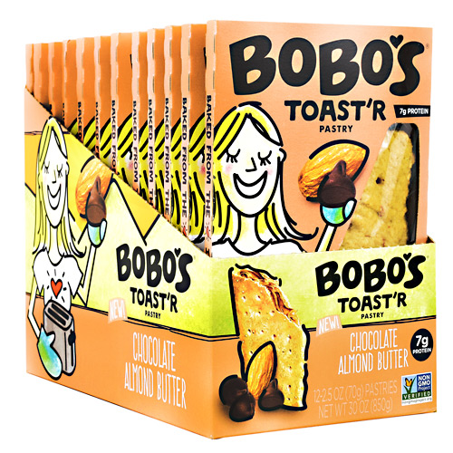 Bobos Toastr Pastry - Chocolate Almond Butter - 12 ea
