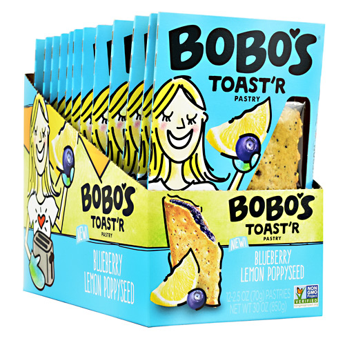 Bobos Toastr Pastry - Blueberry Lemon Poppyseed - 12 ea