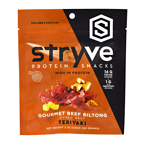 Stryve Foods Protein Snacks Gourmet Beef Biltong - Teriyaki - 2.25 oz