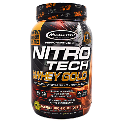 Muscletech Performance Series Nitro Tech 100% Whey Gold - Double Rich Chocolate - 2.24 lb