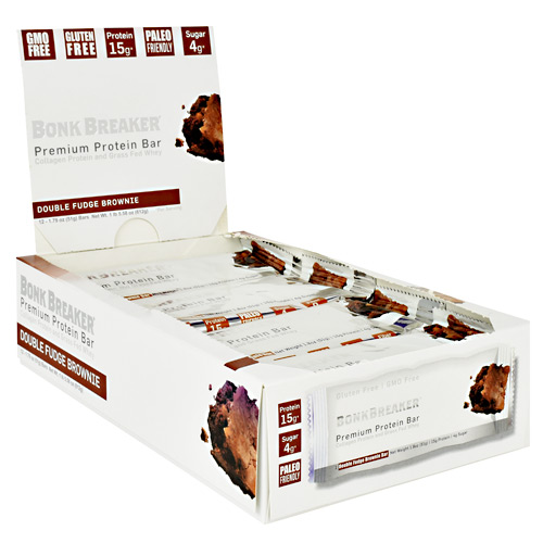 Bonk Breaker Premium Protein Bar - Double Fudge Brownie - 12 ea