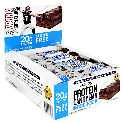 Muscletech Gronk Signature Protein Candy Bar - Chocolate Deluxe - 12 ea