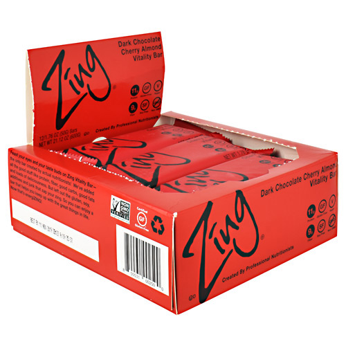 Zing Vitality Bar - Dark Chocolate Cherry Almond - 12 ea