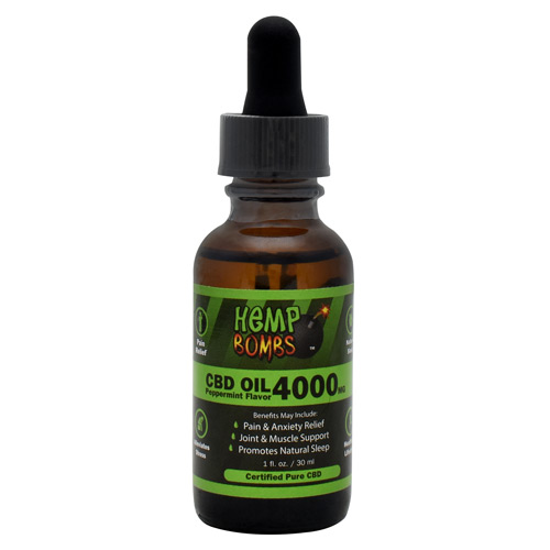 Hemp Bombs CBD Oil - Peppermint - 4000 mg