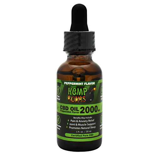 Hemp Bombs CBD Oil - Peppermint - 2000 mg