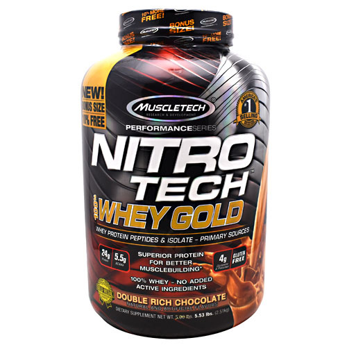 Muscletech Performance Series Nitro Tech 100% Whey Gold - Double Rich Chocolate - 5.5 lb