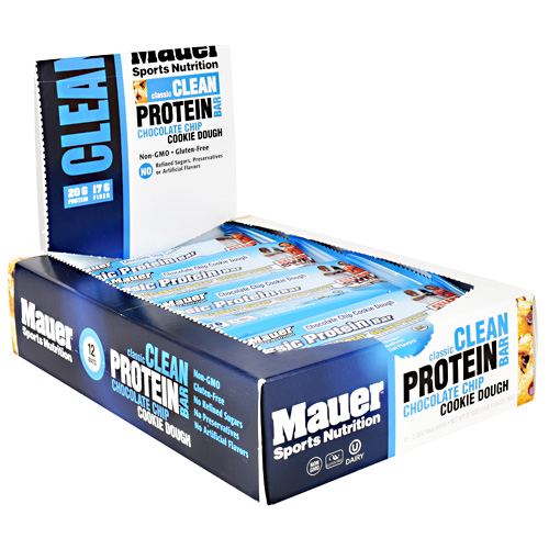 Mauer Sports Nutrition Classic Protein Bar - Chocolate Chip Cookie Dough - 12 ea