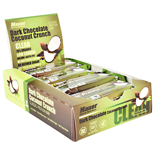 Mauer Sports Nutrition Classic Protein Bar - Dark Chocolate Coconut Crunch - 12 ea