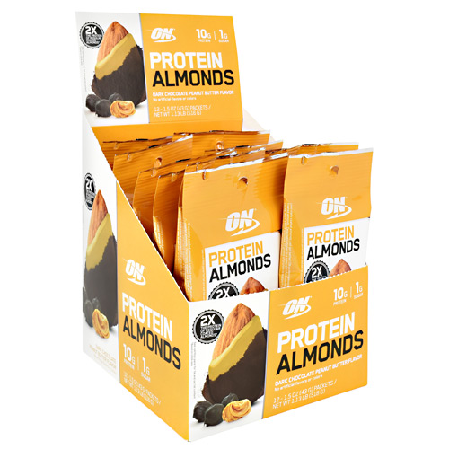 Optimum Nutrition Protein Almonds - Dark Chocolate Peanut Butter - 12 ea
