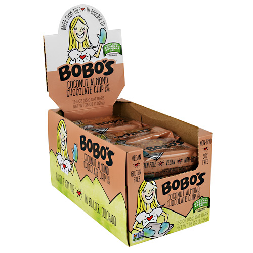 Bobos Oat Bar - Coconut Almond Chocolate Chip - 12 ea